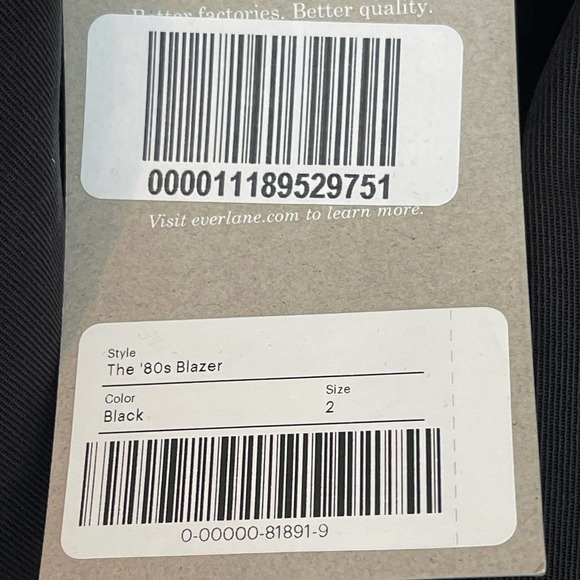 Everlane The ’80s Blazer Jacket Long Sleeve Black Women's Size 2 NWOT - Picture 10 of 11